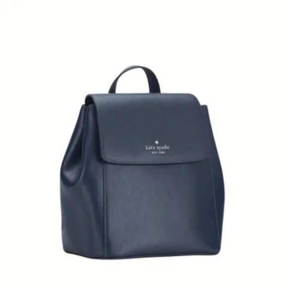 Kate Spade New York Madison Flap Saffiano Leather Medium Backpack Parisian Navy - Picture 2 of 5